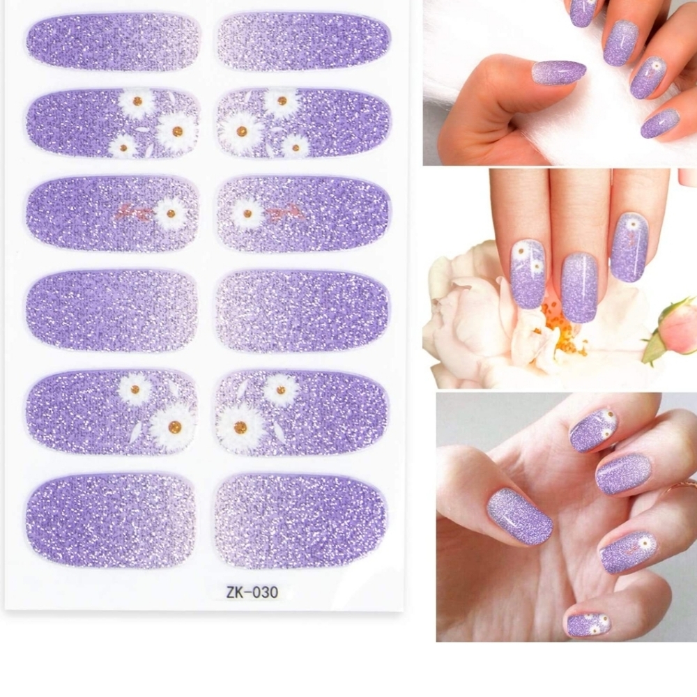 Sparkle purple nail wraps